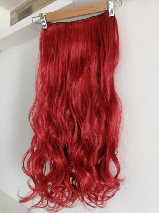 Extensión de clip ondulada de cabello semi humano - Mide 27cms de ancho y 65cms de largo (Se pueden planchar)