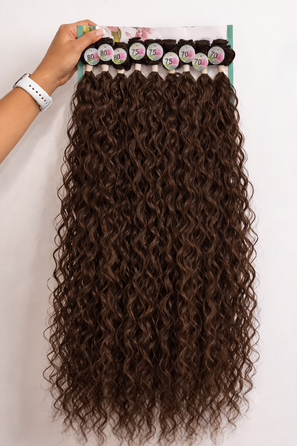 Extensiones crespas de cabello orgánico x9 moños- Miden 80cms y son lavables