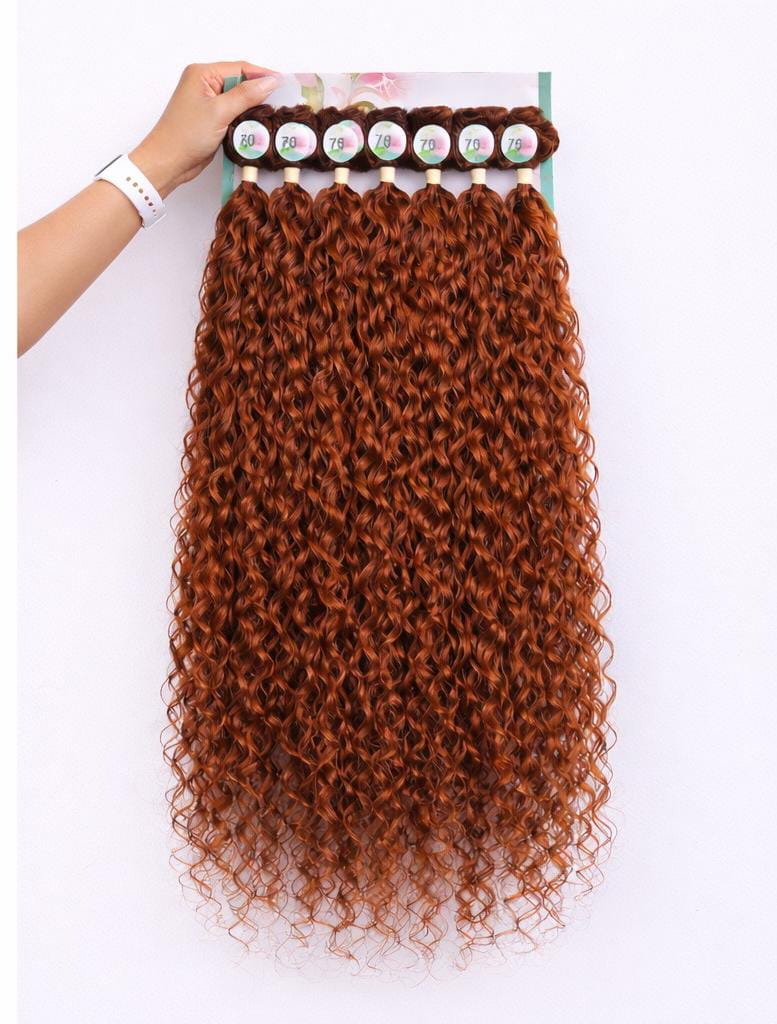 Extensiones crespas de cabello orgánico x9 moños- Miden 80cms y son lavables