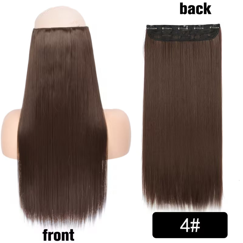 Extensión de cabello LACIO abundante - Mide 60cms de largo x 24cms de ancho y tiene 5 pinzas para asegurar al cabello real