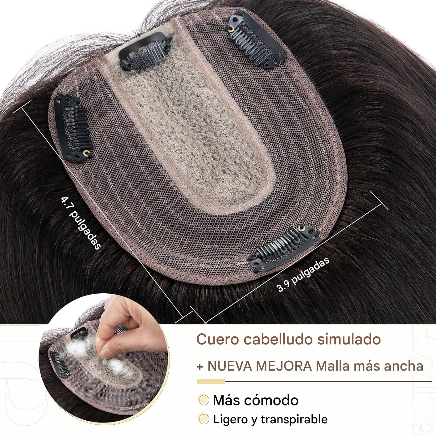 Prótesis capilar base con flequillo para ocultar la calvicie - Lo puedes tinturar, rizar o alisar