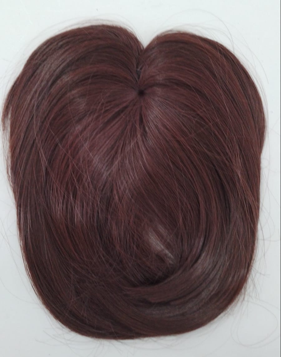 Prótesis capilar base con flequillo para ocultar la calvicie - Lo puedes tinturar, rizar o alisar